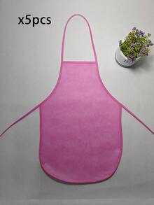 1/5/10pcs Aprons, Suitable For Children, Teens And Artists - Durable Non-Woven Fabric, Perfect For Classroom, Kitchen, Crafts And Party Activities, Children's Art Supplies, Craft Aprons, Fun Design. - Multicolor - View 5