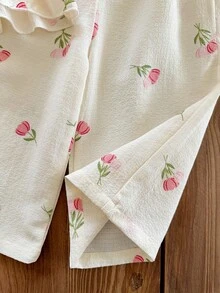 LMoss Kids 2 Stücke Baby Mädchen Ditsy Blumen Gestrickter Weste und Leggings Set - Verschiedenfarbig - Übersicht 3
