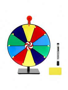 1PC Desktop Spinning Prize Wheel Rotating Lottery Game Wheel With Heavy Duty Base Dry Erase Surface Markers Included Party Game Accessory For Carnival Bar Pub Raffle Event Lucky Spin Roulette - multicolor - View 14