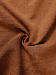 Linhara Grande chemise décontractée d'été en tissu tressé pour femmes - Orange - View 5