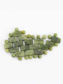 1pc Natural Jade Eye Mask, Xiuyan Jade Cooling Eye Mask, Hand-Woven Jade Eyelids, Cooling And Protective Eye Mask - Green - View 13
