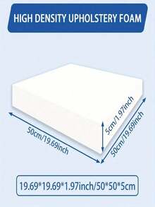 一块 19.69 X 19.69 X 1.97 英寸 45D 高密度泡沫，室内家具装饰垫（用于更换餐椅和轮椅坐垫）- 白色、黑色、灰色、浅蓝色 - 白色 - 查看 20
