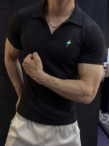 GymBeat Áo Polo Thể Thao Nam - màu đen - Xem 5