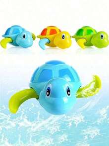 3pcs Funny Swimming Turtle Bath Toys - Perfect Gift For Toddlers, Children's Bath Toys: Wind-Up Swimming Turtle, Suitable For Boys & Girls Baby Bathroom Pool Water Play Toys, Stress Relief Toys, Sensory Toys, Newborn Games, Shower Bathtub Toys, Birthday Gifts For Over 18 Months - Multicolor - View 1