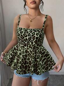 Elenzga Large-Sized Woven Elegant Summer Women's Halter Tops And Vests - Green - View 3