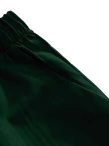 Genlund Men's Solid Color Front Button Short Sleeve Shirt And Shorts Casual Set, Holiday - Dark Green - View 5
