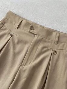 Claim Dot Quần dài nam dáng rộng xếp ly thường ngày - Màu vàng - Xem 5