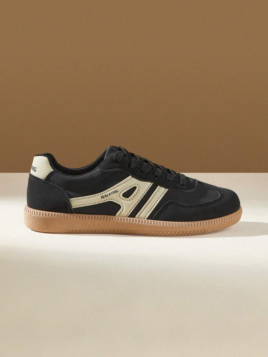 CUCCOO EASI 女士米色简约休闲运动鞋，圣诞节必备 - 黑色. - 查看 1