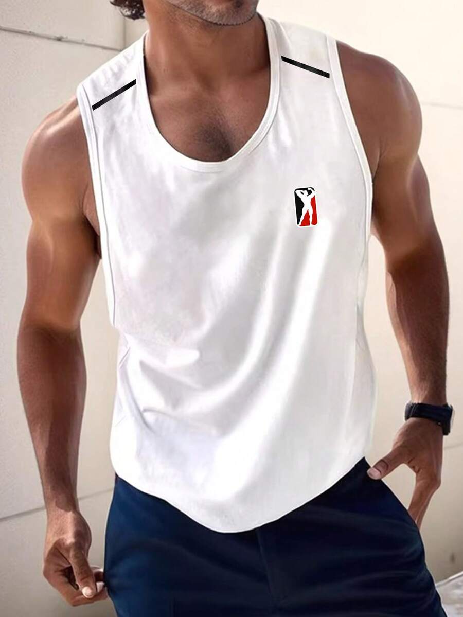 Acti Log 男士运动T恤和背心 - 白色 - 查看 1
