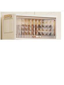 1PC 50cm/19.6in Wide Plastic Storage Cabinet, Flip-Top Foldable Storage Box, Wardrobe Organizer Box, Kitchen & Dining Utensil Cabinet, Kitchen Storage Rack, Living Room Toy Cabinet, Slim Gap Organizer, Kitchen Slim Storage Cabinet, Christmas & Halloween Gift, Portable Clothes Cabinet, Under Bed Storage - Transparent - View 6
