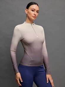 Activina Áo cưỡi ngựa dài tay ôm sát, kiểu ombre dành cho nữ - màu nâu - Xem 3