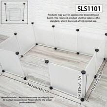 Lồng thú cưng tự lắp ráp kết hợp hàng rào sắt có lưới chắn, rào ngăn cách chó, chuồng cho chó Teddy và Pomeranian. - trắng - Xem 3