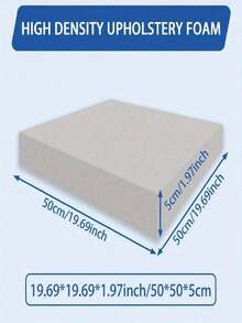 一块 19.69 X 19.69 X 1.97 英寸 45D 高密度泡沫，室内家具装饰垫（用于更换餐椅和轮椅坐垫）- 白色、黑色、灰色、浅蓝色 - 白色 - 查看 16