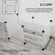 Lồng thú cưng tự lắp ráp kết hợp hàng rào sắt có lưới chắn, rào ngăn cách chó, chuồng cho chó Teddy và Pomeranian. - trắng - Xem 2