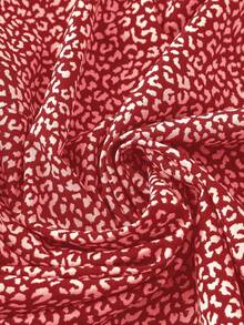 Linhara Plus Size Women Casual All-Over Print Round Neck Shirt, Versatile For Daily Wear - Red - View 5