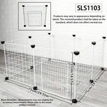 Lồng thú cưng tự lắp ráp kết hợp hàng rào sắt có lưới chắn, rào ngăn cách chó, chuồng cho chó Teddy và Pomeranian. - trắng - Xem 11