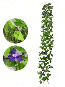 2 pièces Écran de clôture décoratif en plastique durable résistant aux intempéries avec lierre artificiel et orchidées violettes et blanches. Convient pour le jardin, le patio, les mariages, la Fête des Mères et la décoration de juin. Améliore l'esthétique du jardin. Panneaux faciles à installer, clôture de jardin décorative - Multicolore - Voir 7