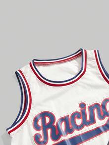 ROMWE J-Fashion Camiseta de tirantes de mujer con estampado de strass en estilo retro - Blanco - Ver 3