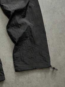 Sport MetroGents Men's Letter Print Drawstring Jogger Pants, Casual Suitable For Daily Wear And Travel, Gym - Black - View 4