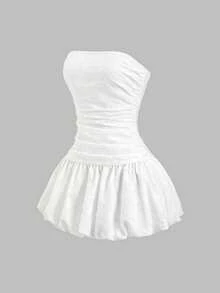 Sweetra Đầm ống màu trắng dáng ôm, thời trang retro, gợi cảm, chất liệu jacquard, thoải mái, dành cho nữ, phong cách xuân/hè mới. - trắng - Xem 2