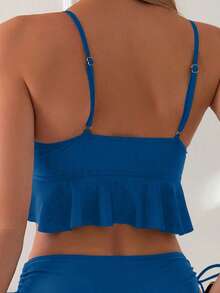 Swim Basics Women's Solid Color Swimwear Set For Vacation & Beach - Teal Blue - View 4