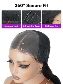 ALL READY WIG 6x5 Wear&Go 无胶窗帘刘海蓬松波浪人发假发预拔漂白结预切透明融化蕾丝封口假发 180% 密度度假服装旅行节舞会户外角色扮演校园学校海滩婚礼露营假日服装夏季服装度假氛围魅力优雅休闲 Y2k 时尚风格 Ss25 关键词 - SNatural - 查看 12