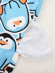Manfinity Swimmode Quần short đi biển nam in hình hoạt hình, có dây rút. - Màu xanh lam - Xem 4