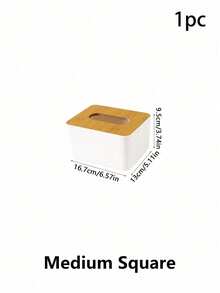 1个/2个装竹制纸巾盒，创意抽屉式餐巾纸分配器，简约多功能，适用于浴室、梳妆台和办公室 - 彩色 - 查看 11