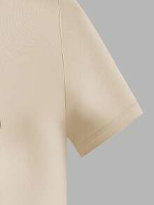 甜辣杏色修身女童T恤，可爱腊肠犬印花，短款设计，修身显瘦，青春活力，适合四季休闲穿着 - 彩色 - 查看 6