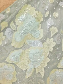 Modelyn Gaun Wanita dengan Motif Simpul Kupu-kupu dari Kain Bertekstur Elegan - Mint Green - View 3