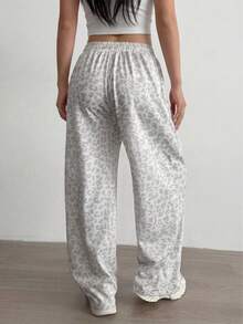 Aidyla Quần nỉ thể thao casual phối màu tương phản họa tiết da báo - Màu Xám nhạt - Xem 3