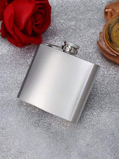 1 Bình đựng rượu bằng thép không gỉ chống rò rỉ, kèm phễu nhỏ, bình đựng rượu di động, dùng cho quầy bar, tiệc nướng và du lịch, unisex, quà tặng ngày lễ