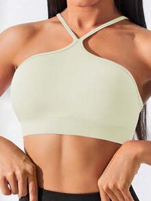 SHEIN Sovereign Charm 无缝运动背心workout Tank Top - 杏色 - 查看 6