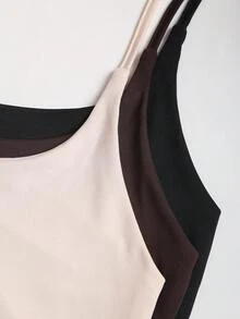 Sweetra 欧美时尚女士休闲夏季新款修身性感露背吊带优雅通勤休闲健身三件套（上衣） - 彩色 - 查看 5