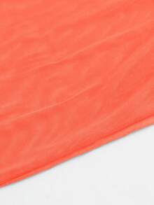 Solid Color Mesh Swim Basics Skirt For Beach And Resort, Ideal For Summer Beach Vacations. XUQA - Burnt Orange - View 5