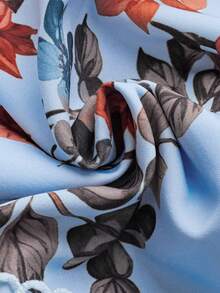 GlowEve 女士印花V领休闲夏季连衣裙 - 淺藍色 - 查看 4