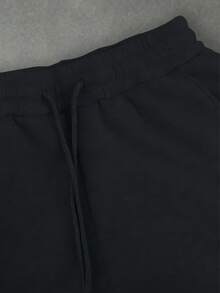 Manfinity EMRG 男士印花抽绳腰带休闲日常运动裤 - 黑色 - 查看 6