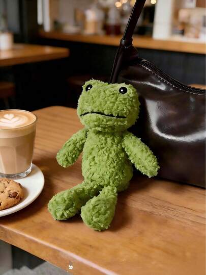 POKOJA LAND 1个装青蛙造型钥匙扣，独特钥匙圈，小巧礼物，女士包包挂饰，毛绒娃娃吊坠，冬季斜挎包圣诞礼物创意，包包配饰，春夏皆宜