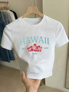 女童活力印花T恤，女童春夏旅行度假休闲短袖套装，女童时尚宽松半袖T恤，女童海滩度假休闲装，柔软弹力面料，舒适透气，适合少女生日/返校/毕业礼物 - 粉色 - 查看 2