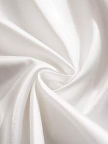 SHEIN Women's Elegant Solid Color Lace Patchwork Sleepwear Robe - White - View 6