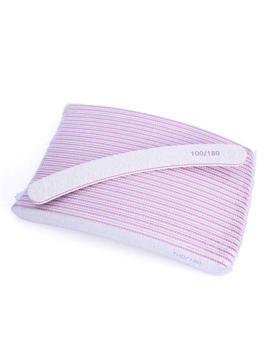Bộ 5 dũa móng tay cong chuyên nghiệp màu xám, độ nhám 100/180, dụng cụ làm móng, dụng cụ làm móng nghệ thuật, đồ dùng học tập, móng tay, dụng cụ làm móng giả. - Xám - Xem 1