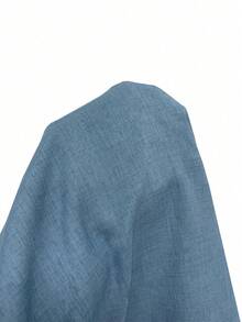 GlowEve CURVE Blazer de manga larga de talla grande para mujer, de un solo botonadura, con cuello muescado, de unicolor, versátil y apropiado para el trabajo - Azul - Ver 3