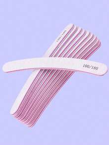 Bộ 5 dũa móng tay cong chuyên nghiệp màu xám, độ nhám 100/180, dụng cụ làm móng, dụng cụ làm móng nghệ thuật, đồ dùng học tập, móng tay, dụng cụ làm móng giả. - Xám - Xem 2