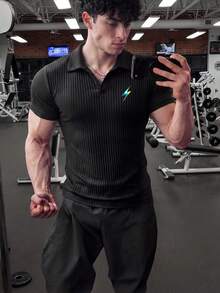 GymBeat Áo Polo Thể Thao Nam - màu đen - Xem 4