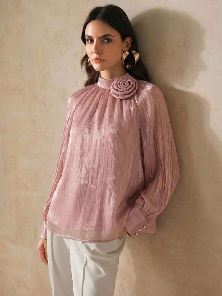 Women's Elegant Romantic 3D Floral Blouse