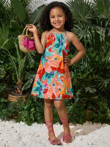 SHEIN Đầm chiffon họa tiết hoa nhí không tay cho bé gái - Nhiều màu - Xem 1