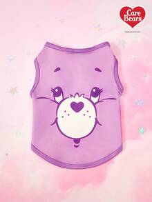 Care Bears X PETSIN 1件可爱心形小熊卡通图案宠物背心，紫色咖啡色丝带小熊印花，透气亲肤宠物服装 - 彩色 - 查看 27