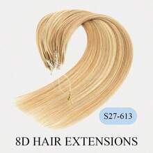 8D 微环纳米珠接发，16-22 英寸微环真人发接发，隐形无痕，直发，隐形迷你硅胶珠易于安装，无缝，自然直发，完美延长长发，打造自然直发质感 - 彩色 - 查看 27