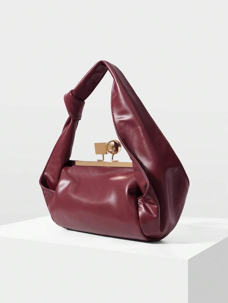 WOMEN'S KNOT STRAP KISS LOCK HANDBAG