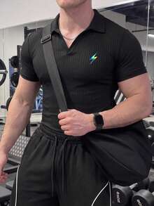 GymBeat Áo Polo Thể Thao Nam - màu đen - Xem 1